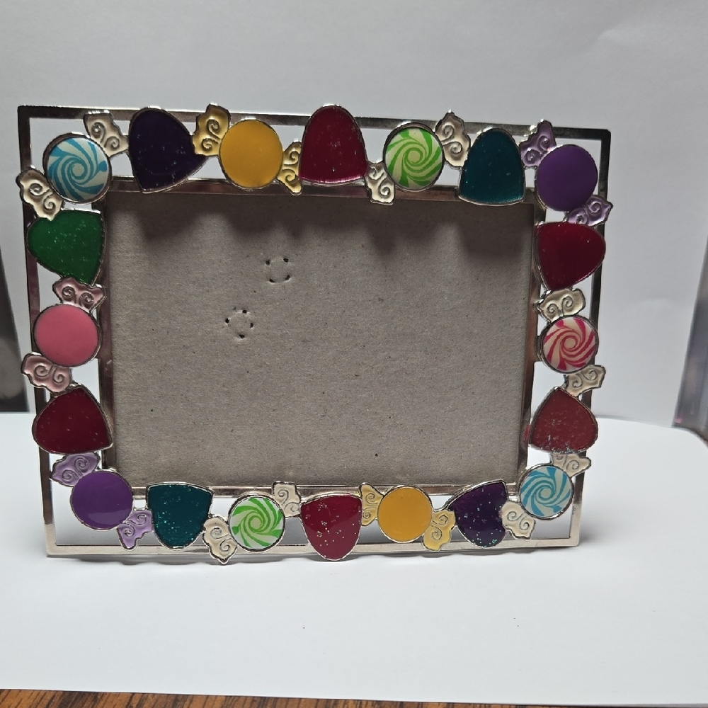 Candy-Themed Picture Frame – Whimsical Tabletop Decor – Fits 3.5x5 Photo